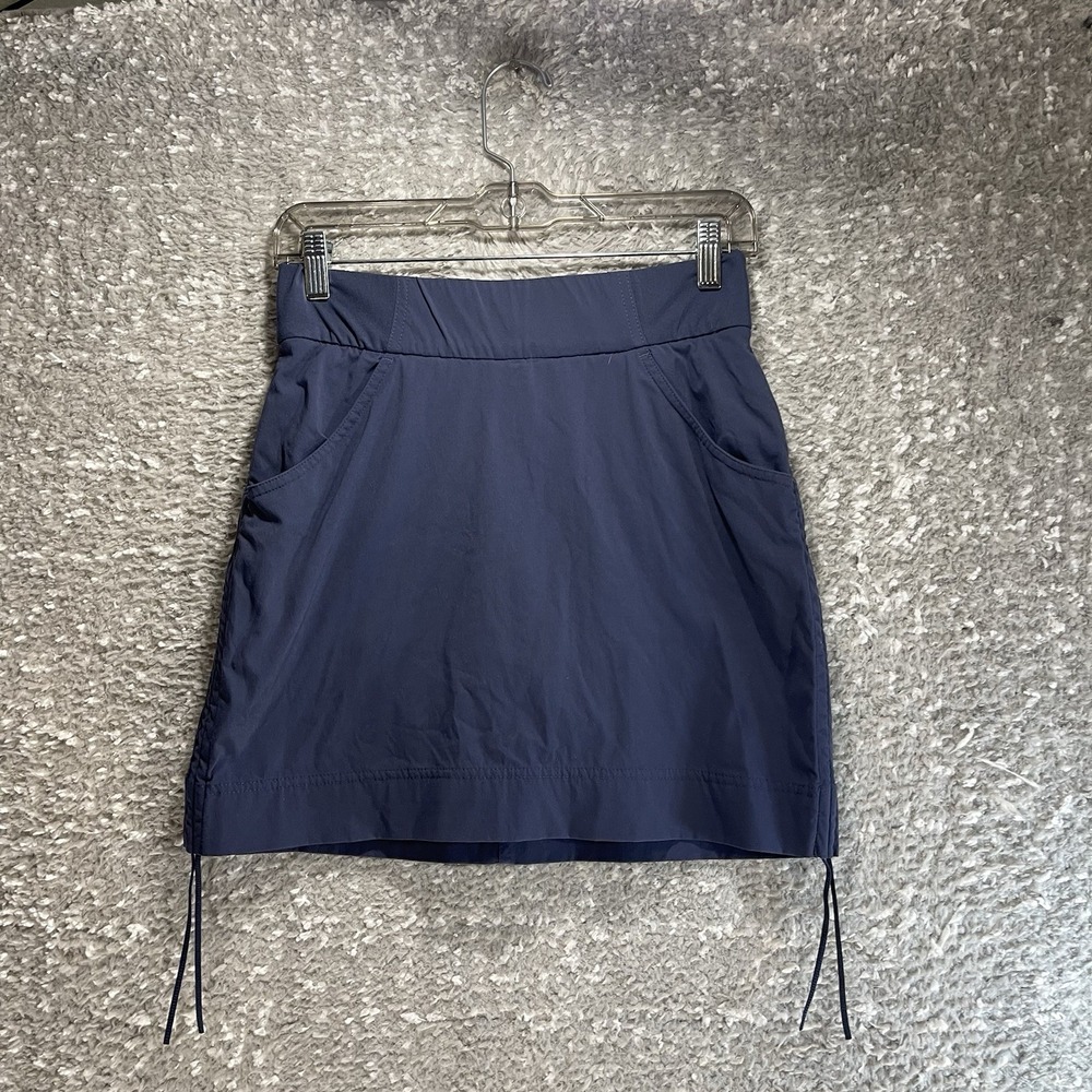 Columbia Performance Nylon Skort Skirt Ruched Small Gray Outdoor Pockets